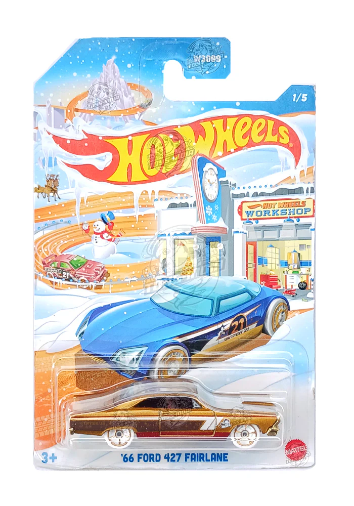 EXCLUSIVES Hot Wheels '66 Ford 427 Fairlane - Golden - 2020 Card (With Protector Case)