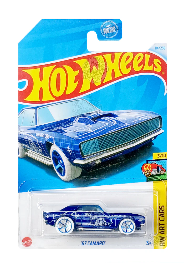 EXCLUSIVES Hot Wheels '67 Camaro - Blue / White - 2021 (With Protector Case)