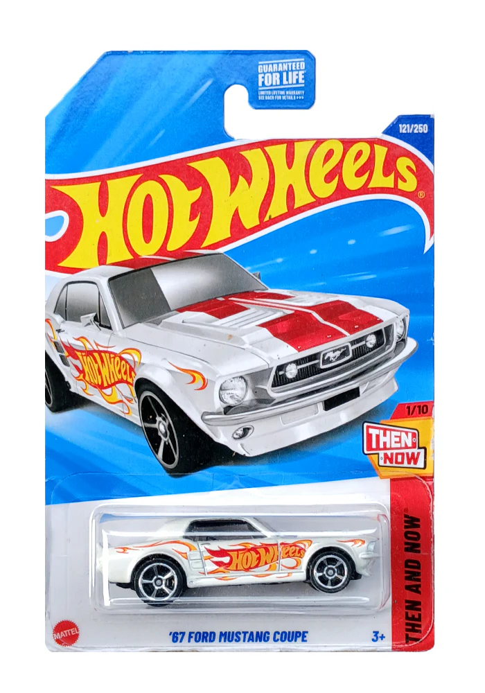 EXCLUSIVES Hot Wheels '67 Ford Mustang Coupe - White - 2024 Card (With Protector Case)