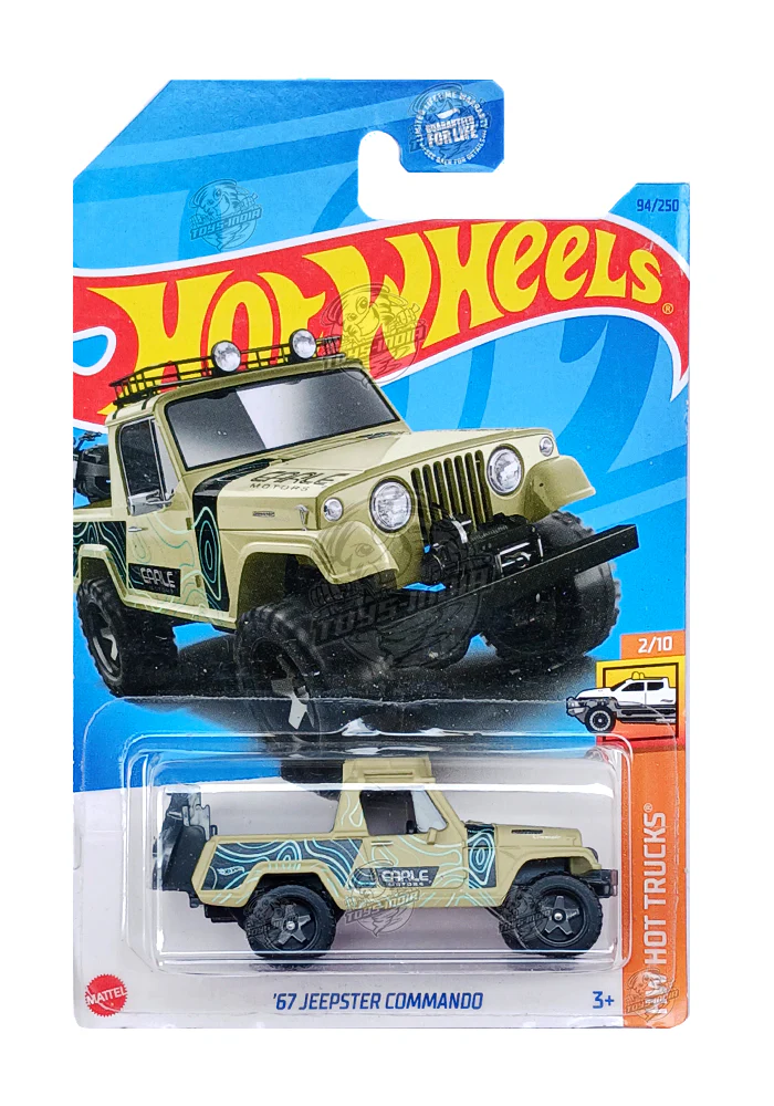 EXCLUSIVES Hot Wheels '67 Jeepster Commando - Green - 2021 Card (With Protector Case)