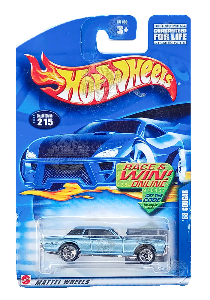 EXCLUSIVES Hot Wheels '68 Cougar - Blue / Black - 2001 Card (With Protector Case)