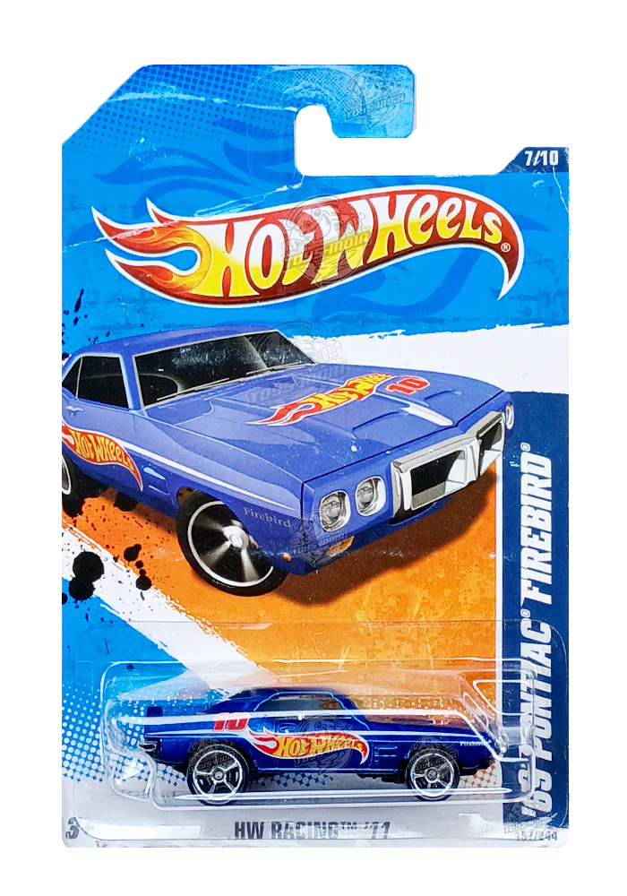 EXCLUSIVES Hot Wheels '69 Pontiac Firebird - Blue - 2009 Card (Card Damage / Car in Excellent Condition) (With Protector Case)