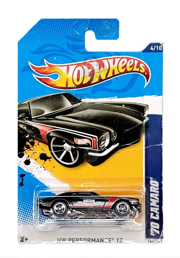 EXCLUSIVES Hot Wheels '70 Camaro - Black - 2011 Card (Creased Card / Car in Excellent Condition) (With Protector Case)