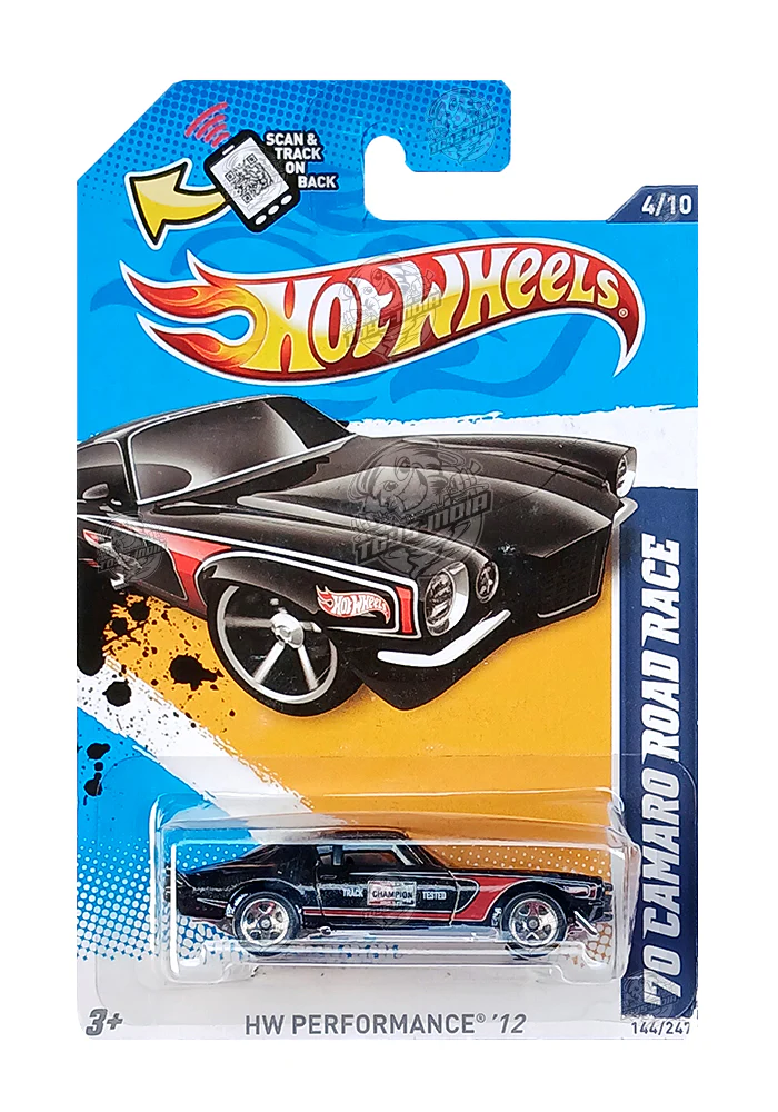 EXCLUSIVES Hot Wheels '70 Camaro Road Race - 2011 Card Black (With Protector Case)