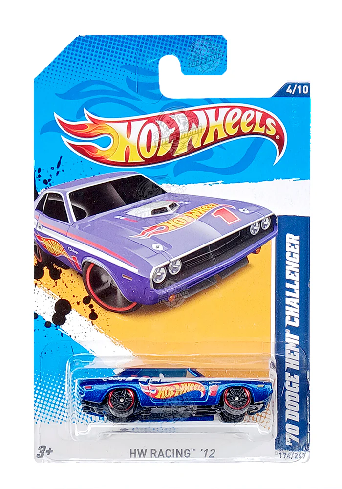 EXCLUSIVES Hot Wheels '70 Dodge HEMI Challenger - Blue - 2011 Card (With Protector Case)
