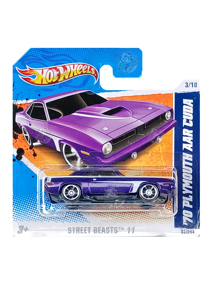 EXCLUSIVES Hot Wheels 70 Plymouth AAR Cuda - Purple - 2010 Card (International Short Card)