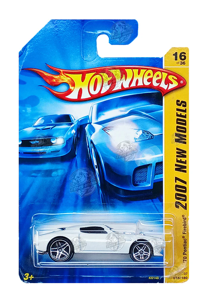 EXCLUSIVES Hot Wheels '70 Pontiac Firebird - White - 2006 Card (Creased Card / Car in Excellent Condition) (With Protector Case)