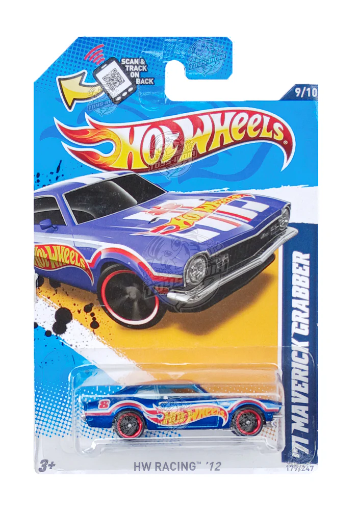 EXCLUSIVES Hot Wheels '71 Maverick Grabber - Blue - 2011 Card (With Protector Case)