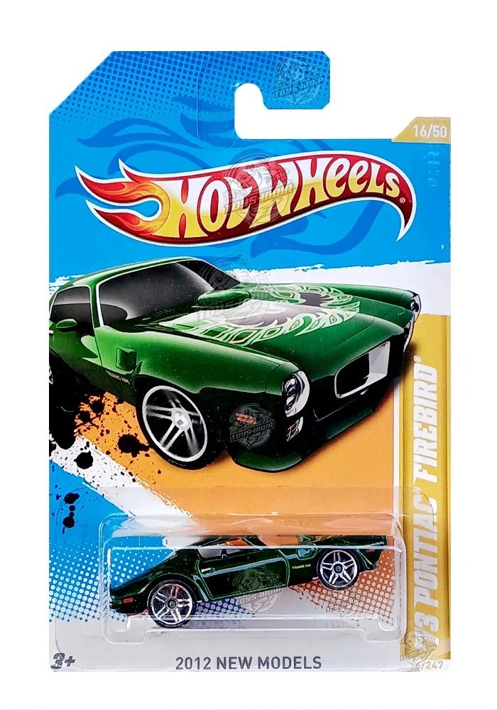EXCLUSIVES Hot Wheels '73 Pontiac Firebird - Green - 2011 Card (With Protector Case)