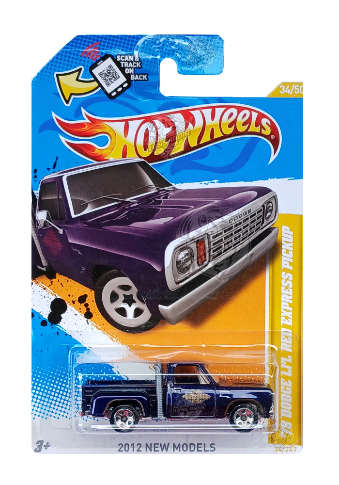 EXCLUSIVES Hot Wheels '78 Dodge Li'l Red Express Pickup - Purple - 2011 Card (With Protector Case)