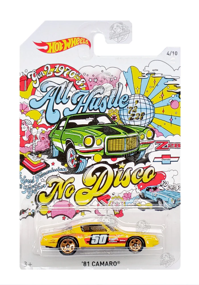 EXCLUSIVES Hot Wheels '81 Camaro - Yellow - 2017 Card (With Protector Case)