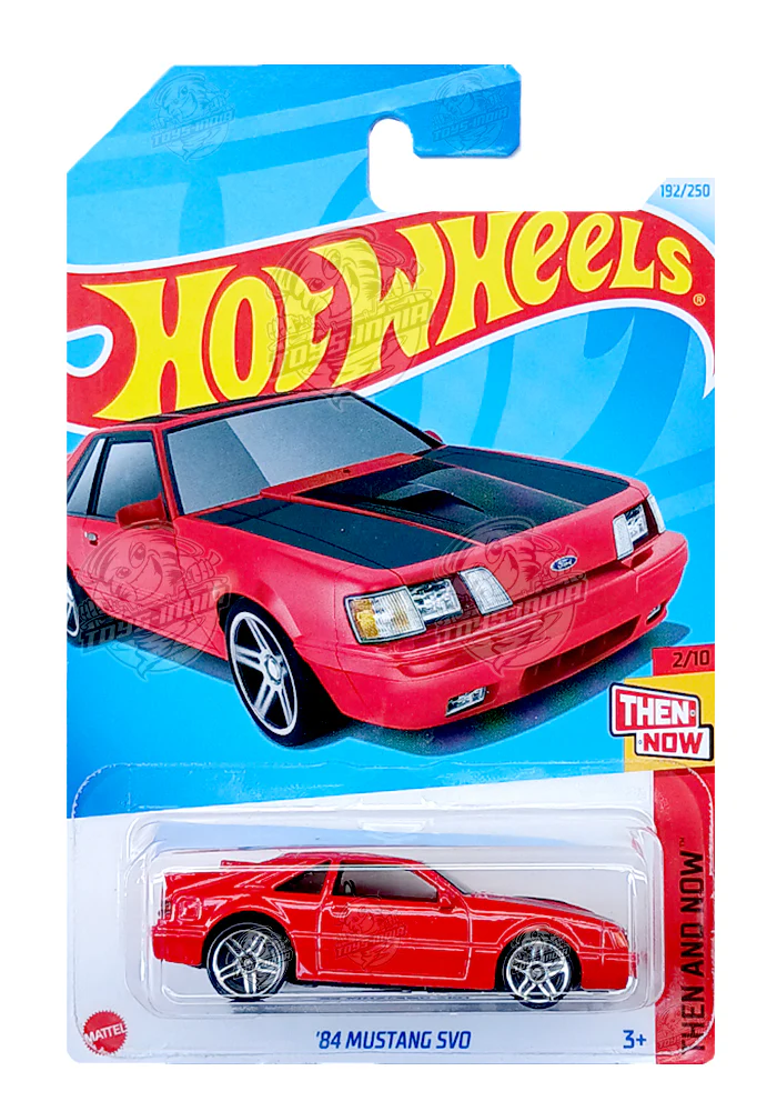 EXCLUSIVES Hot Wheels '84 Mustang SVO - Red - 2021 Card (With Protector Case)
