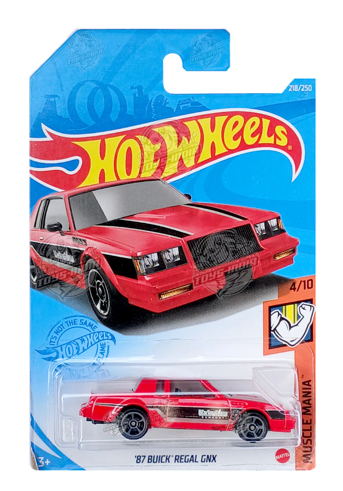 EXCLUSIVES Hot Wheels '87 Buick Regal GNX - Red / Black - 2020 Card (With Protector Case)