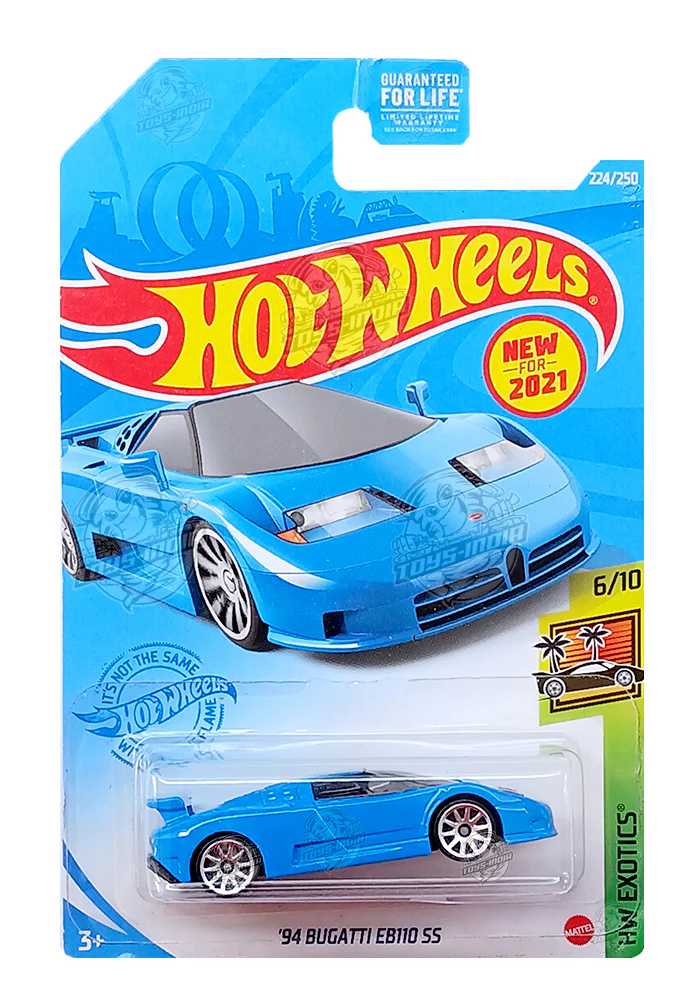 EXCLUSIVES Hot Wheels '94 Bugatti EB110 SS - Blue - 2020 Card (With Protector Case)