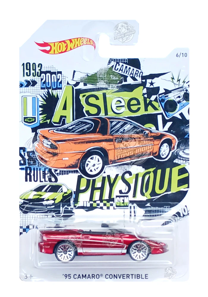 EXCLUSIVES Hot Wheels '95 Camaro Convertible - Red  - 2017 Card (Blister Damage / Car in Excellent Condition) (With Protector Case)