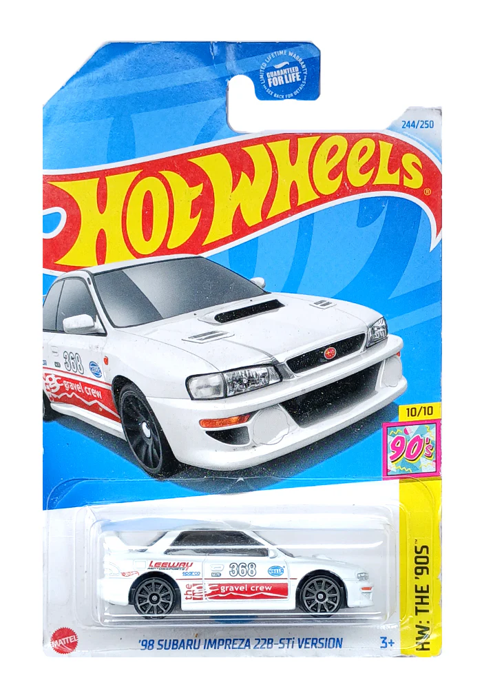 EXCLUSIVES Hot Wheels '98 Subaru Impreza 22B STi-Version - White - 2021 Card (With Protector Case)