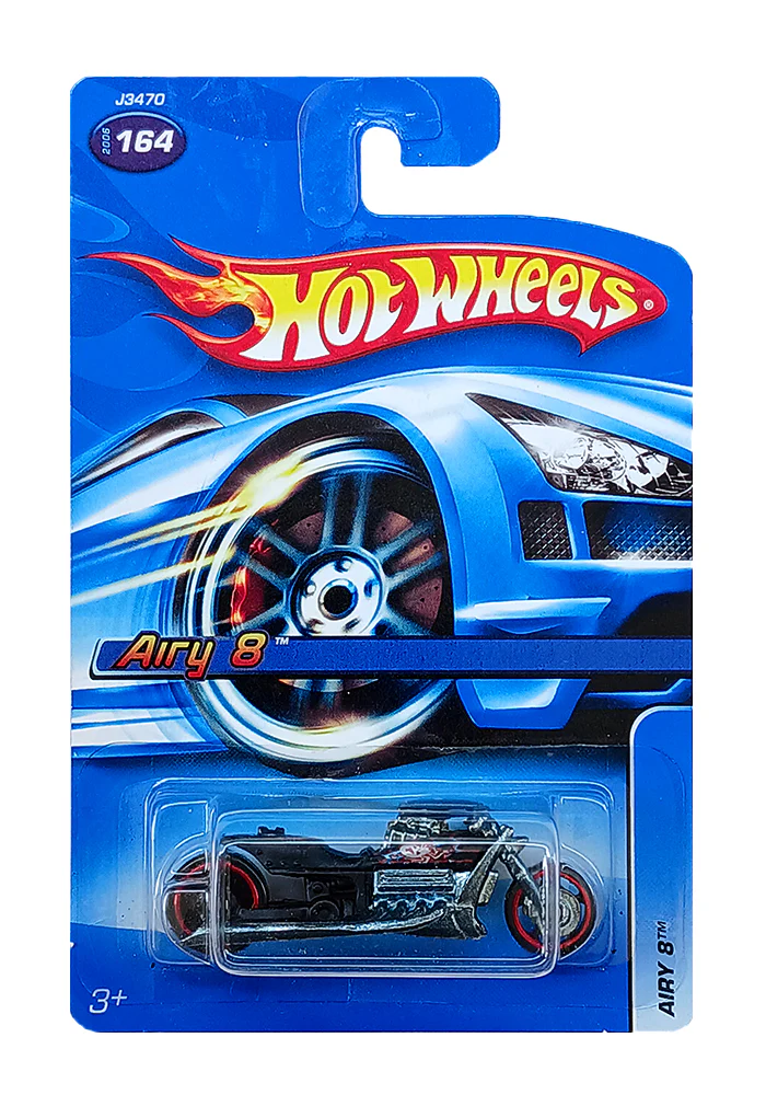 EXCLUSIVES Hot Wheels Airy 8 - Black / Red - 2005 Card (With Protector Case) - Image 2