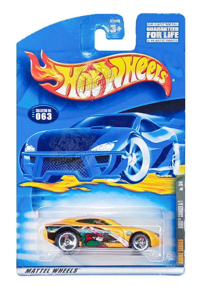 EXCLUSIVES Hot Wheels Anime Series Dodge Charger R/T - Yellow / Black - 2000 Card (With Protector Case)