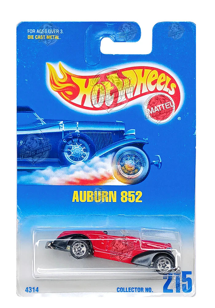 EXCLUSIVES Hot Wheels Auburn 852 - Red / Black - 1991 Card (Card Damage / Car in Excellent Condition) (With Protector Case)