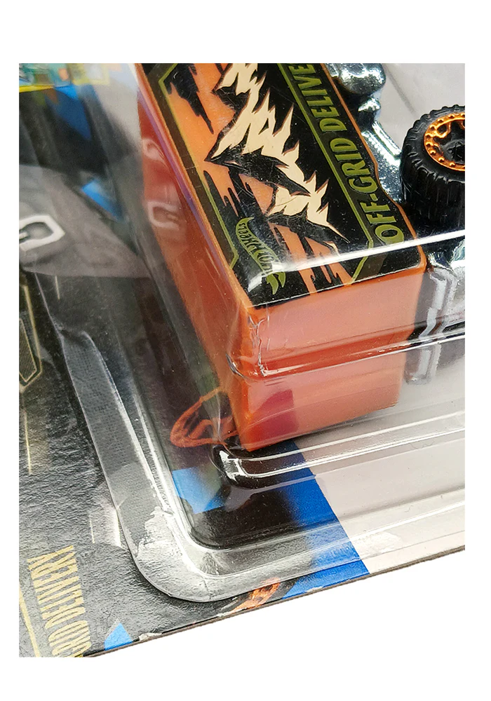 EXCLUSIVES Hot Wheels Baja Hauler - Green / Orange - 2021 Card (Blister Damage / Car in Excellent Condition) (With Protector Case) - Image 2
