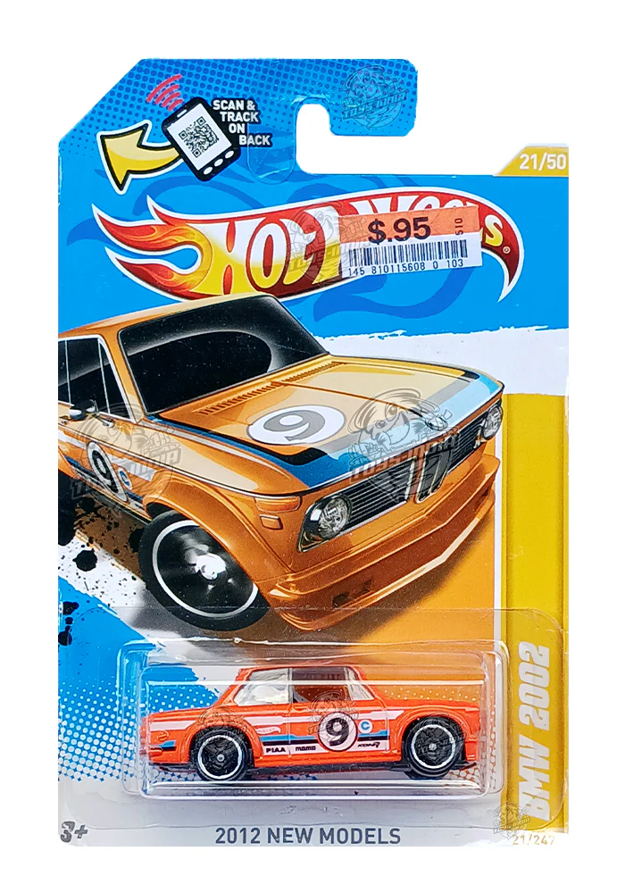 EXCLUSIVES Hot Wheels BMW 2002 - Orange - 2011 Card (With Protector Case)