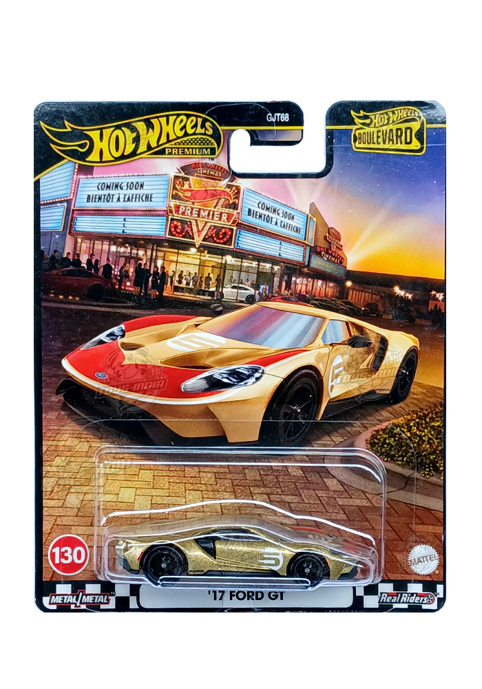 EXCLUSIVES Hot Wheels Boulevard '17 Ford GT - Golden  - 2025 Card (With Protector Case)