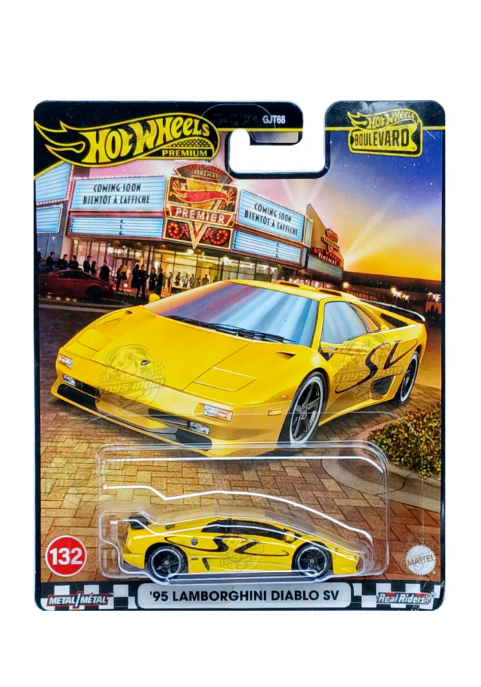 EXCLUSIVES Hot Wheels Boulevard '95 Lamborghini Diablo SV - Yellow - 2025 Card (With Protector Case)