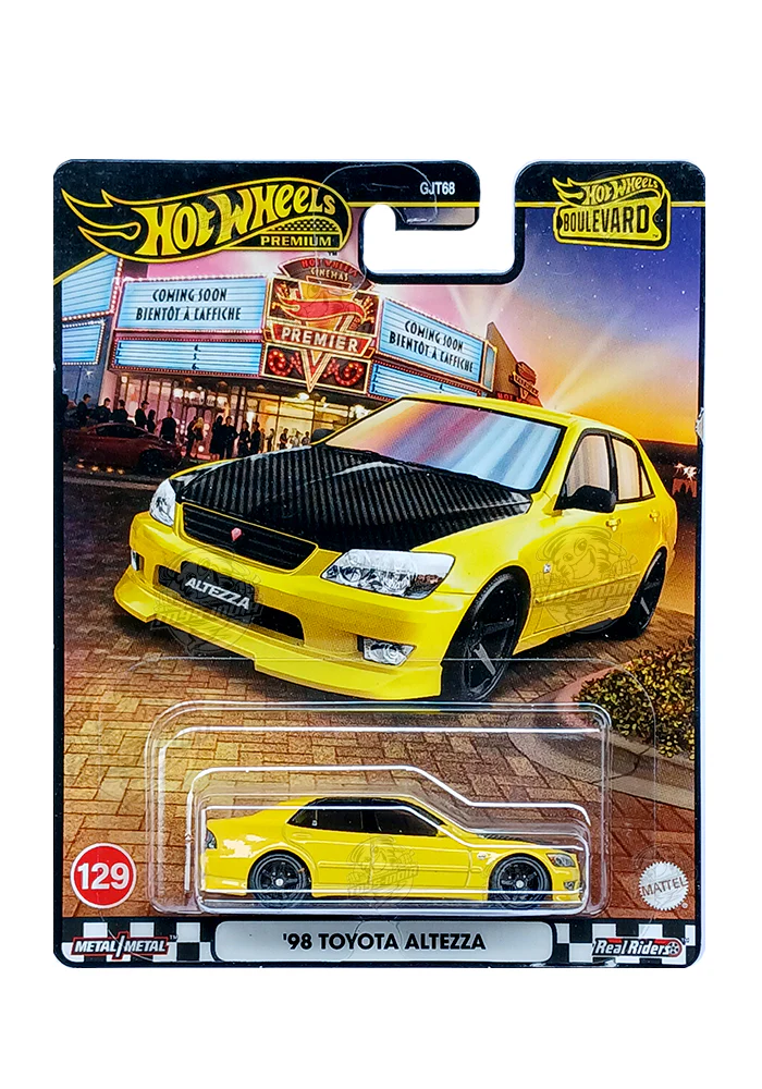 EXCLUSIVES Hot Wheels Boulevard '98 Toyota Altezza - Yellow - 2025 Card (With Protector Case)