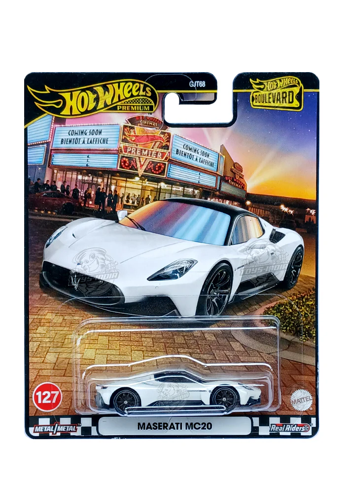 EXCLUSIVES Hot Wheels Boulevard Maserati MC20 - White - 2025 Card (With Protector Case)