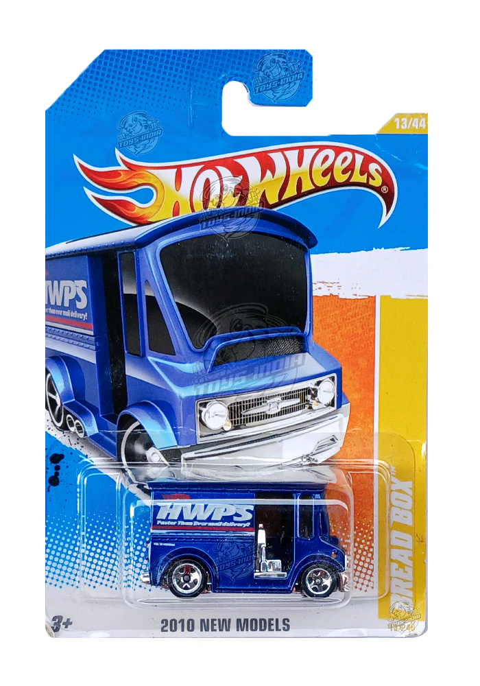 EXCLUSIVES Hot Wheels Bread Box - Blue - 2010 Card (With Protector Case)