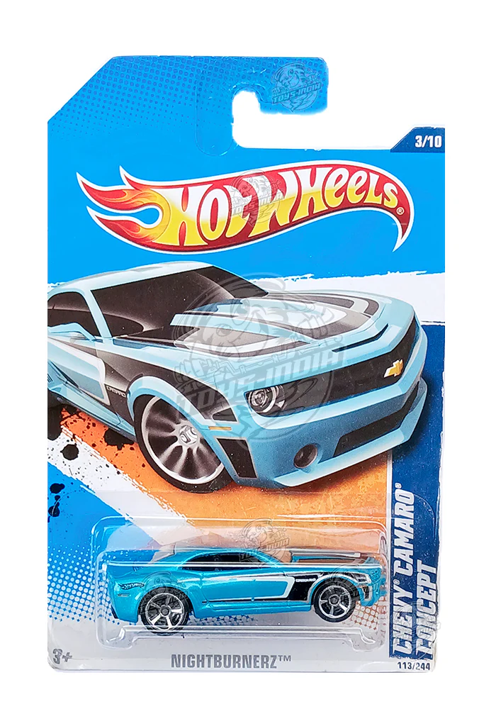 EXCLUSIVES Hot Wheels Chevy Camaro Concept - Green / Black - 2010 Card (With Protector Case)