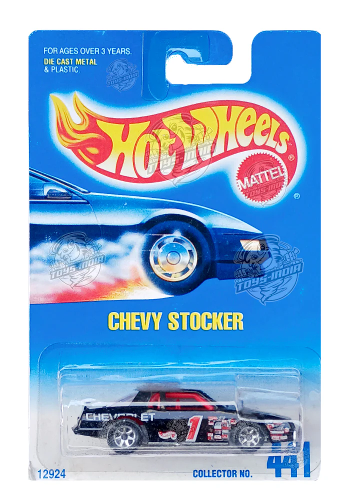 EXCLUSIVES Hot Wheels Chevy Stocker - Black - 1991 Card (With Protector Case) - Image 2