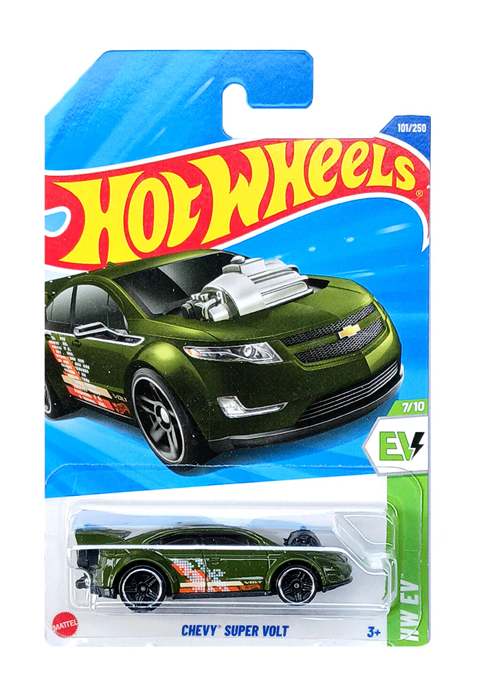 EXCLUSIVES Hot Wheels Chevy Super Volt - Green - 2024 Card (With Protector Case)
