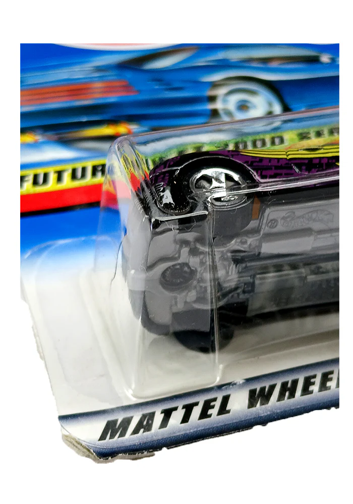 EXCLUSIVES Hot Wheels Chrysler Thunderbolt - Purple / Black - 1999 Card (Blister Damage / Car in Excellent Condition) (With Protector Case) - Image 2