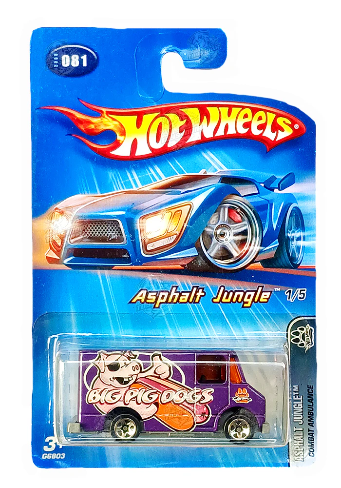 EXCLUSIVES Hot Wheels Combat Ambulance - Purple - 2004 Card (With Protector Case)