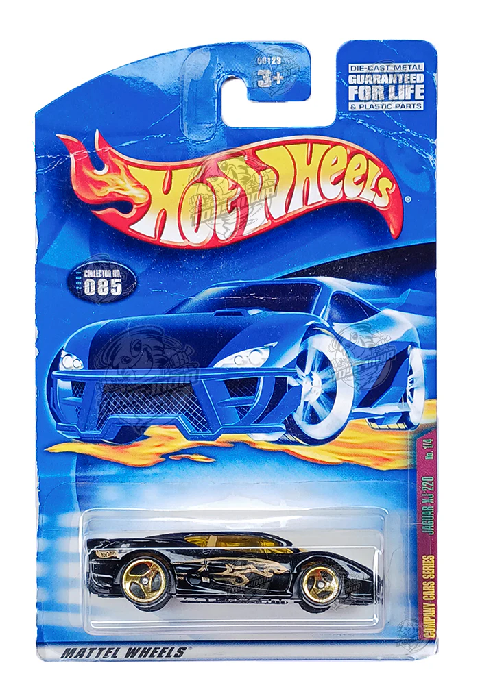 EXCLUSIVES Hot Wheels Company Car Series Jaguar XJ 220 - Black - 2000 Card (Creased Card / Car in Excellent Condition) (With Protector Case)