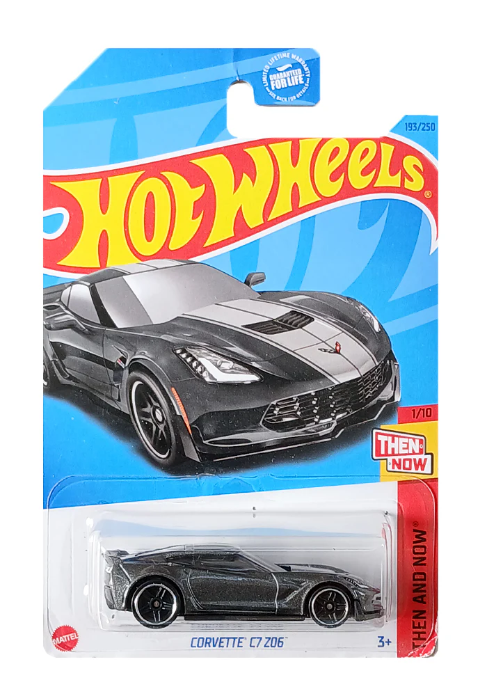 EXCLUSIVES Hot Wheels Corvette C7 Z06 - Grey - 2021 Card (With Protector Case)
