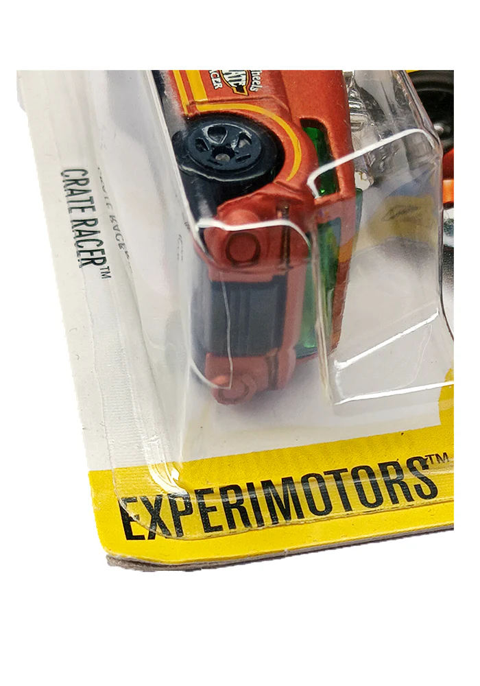 EXCLUSIVES Hot Wheels Crate Racer - Brown - 2015 Card (Blister Damage / Car in Excellent Condition) (With Protector Case) - Image 2