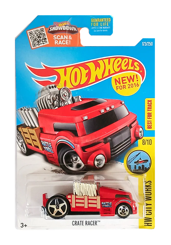 EXCLUSIVES Hot Wheels Crate Racer - Red - 2015 Card (With Protector Case)