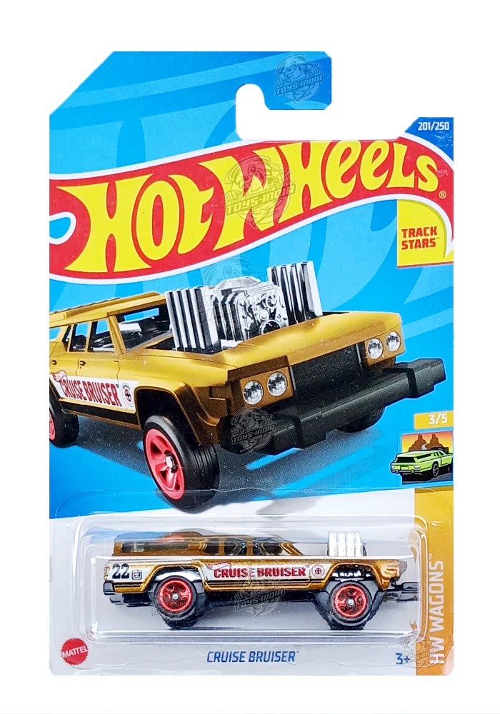EXCLUSIVES Hot Wheels Cruise Bruiser - Golden - 2021 Card (With Protector Case)