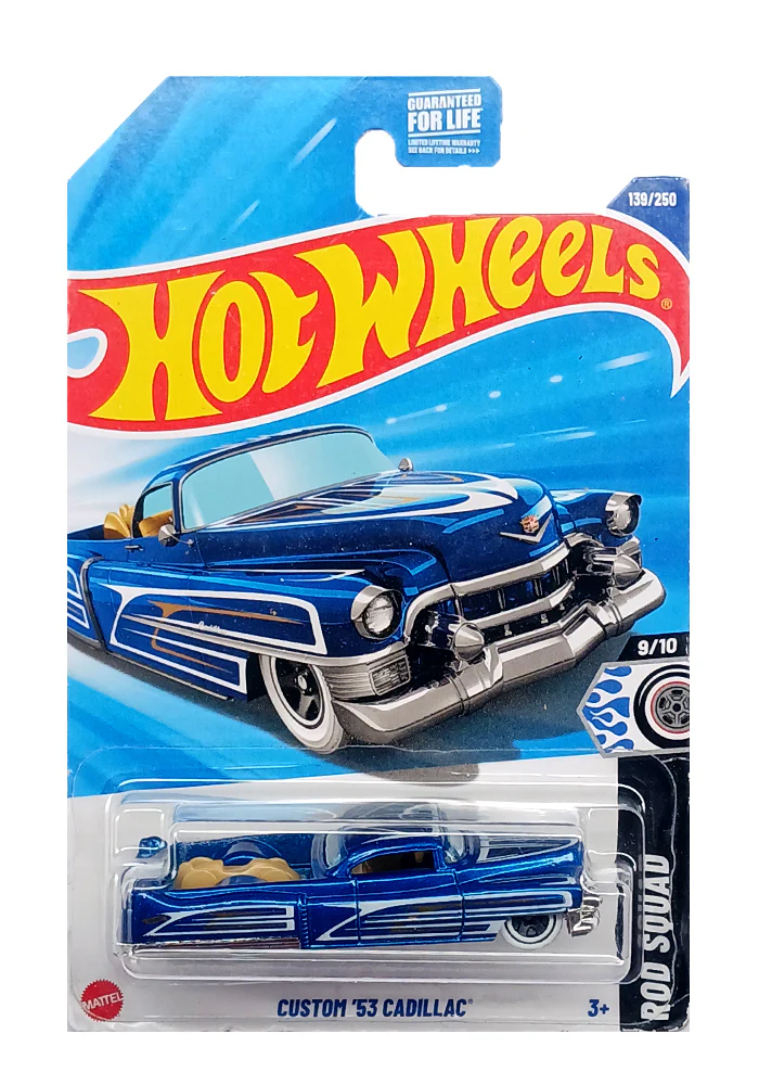 EXCLUSIVES Hot Wheels Custom '53 Cadillac - Blue - 2024 Card (Blister Damage / Car in Excellent Condition) (With Protector Case)