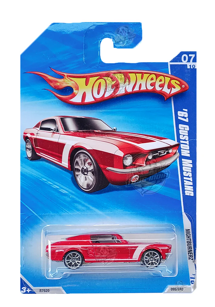 EXCLUSIVES Hot Wheels '67 Custom Mustang - Red - 2009 Card (With Protector Case)