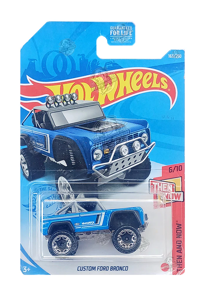 EXCLUSIVES Hot Wheels Custom Ford Bronco - Blue - 2020 Card (With Protector Case)