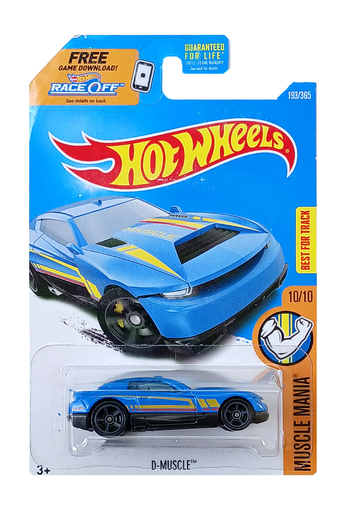 EXCLUSIVES Hot Wheels D-Muscle - Blue - 2015 Card (With Protector Case)