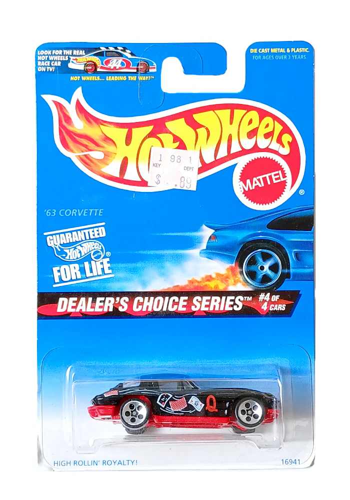 EXCLUSIVES Hot Wheels Dealers Choice Series '63 Corvette - Black / Red - 1996 Card (With Protector Case) - Image 2