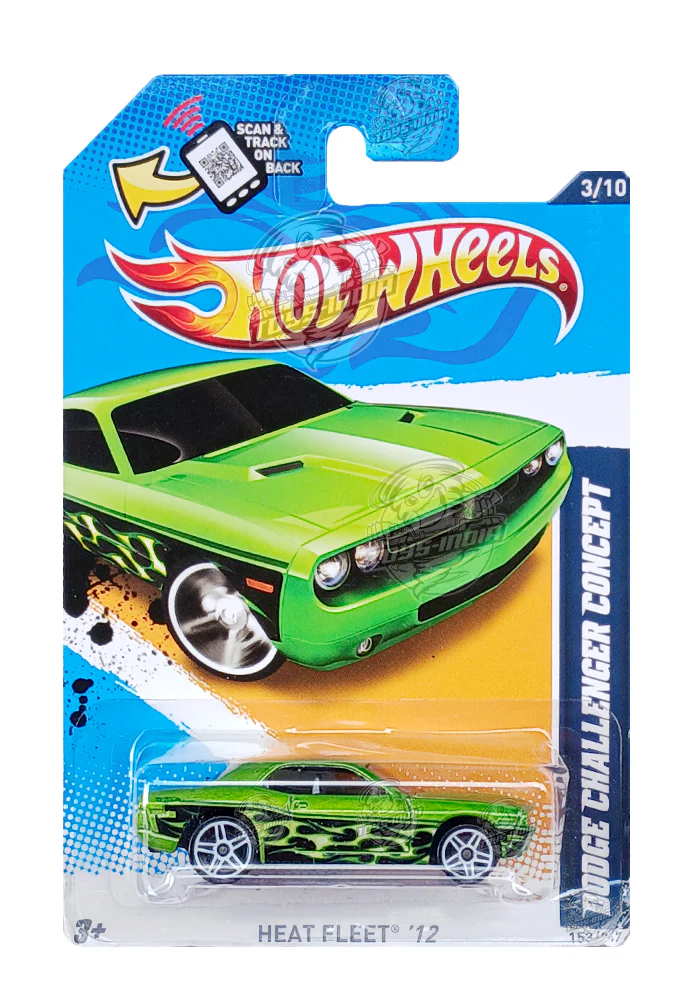 EXCLUSIVES Hot Wheels Dodge Challenger Concept - Green / Black - 2011 Card (With Protector Case)