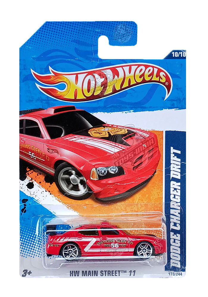 EXCLUSIVES Hot Wheels Dodge Charger Drift - Red - 2010 Card (With Protector Case)