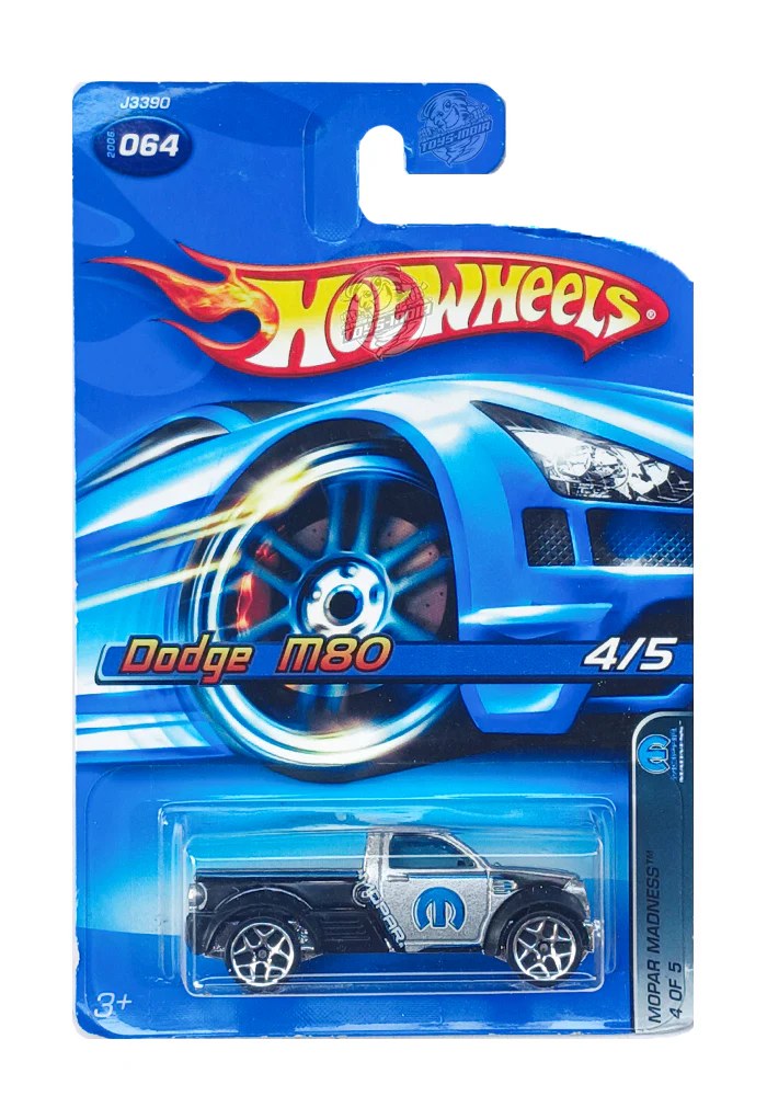 EXCLUSIVES Hot Wheels Dodge M80 - Silver / Black - 2005 Card (With Protector Case)