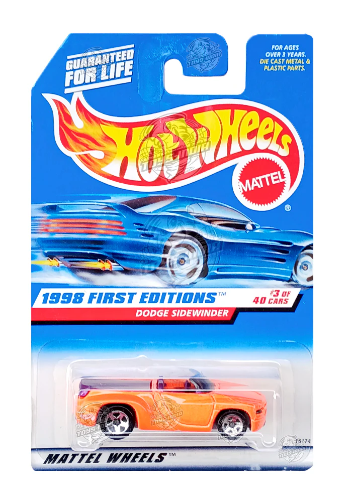 EXCLUSIVES Hot Wheels Dodge Sidewinder - Orange - 1997 Card (With Protector Case) - Image 2