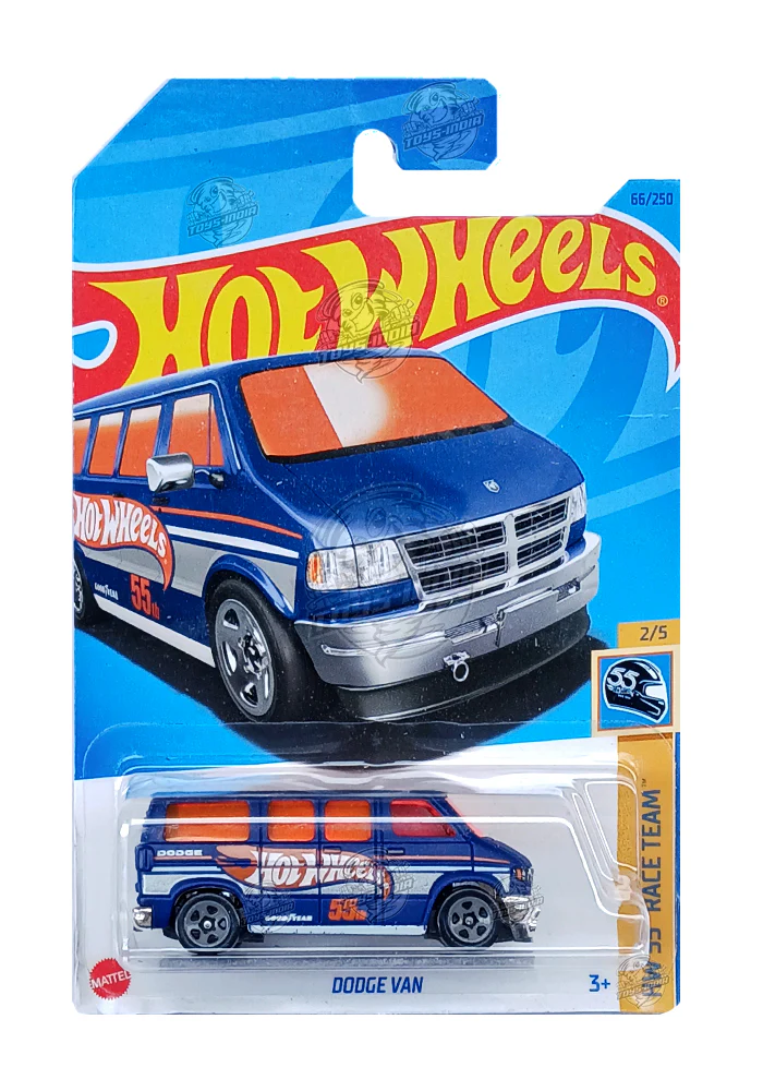 EXCLUSIVES Hot Wheels Dodge Van - Blue - 2021 Card (With Protector Case)